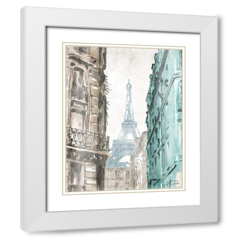 City View White Modern Wood Framed Art Print with Double Matting by OnRei