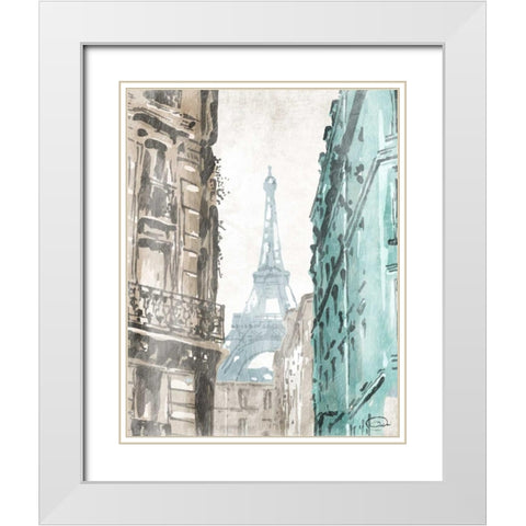 City View White Modern Wood Framed Art Print with Double Matting by OnRei