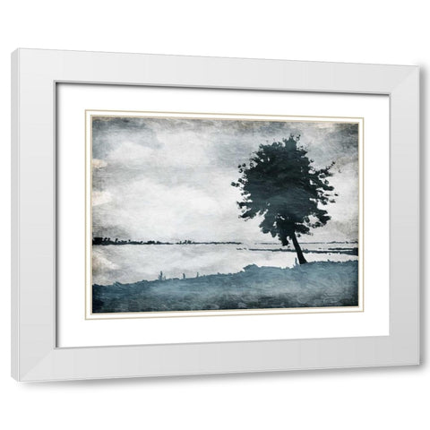 Enjoy The Scenery White Modern Wood Framed Art Print with Double Matting by OnRei