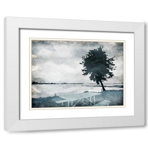 Enjoy The Picnic White Modern Wood Framed Art Print with Double Matting by OnRei