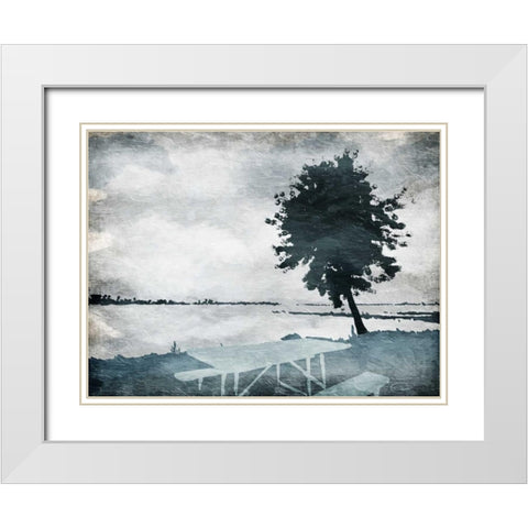 Enjoy The Picnic White Modern Wood Framed Art Print with Double Matting by OnRei