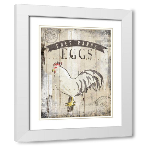 Free Range Eggs White Modern Wood Framed Art Print with Double Matting by OnRei