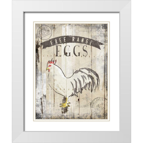 Free Range Eggs White Modern Wood Framed Art Print with Double Matting by OnRei