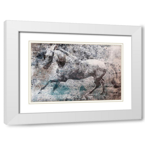 Pushing Through White Modern Wood Framed Art Print with Double Matting by OnRei