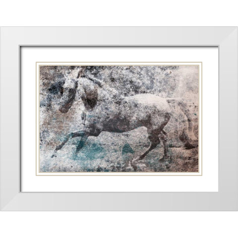 Pushing Through White Modern Wood Framed Art Print with Double Matting by OnRei