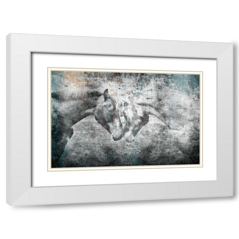 Love Horses White Modern Wood Framed Art Print with Double Matting by OnRei