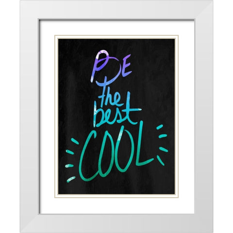 Cool Blues White Modern Wood Framed Art Print with Double Matting by OnRei