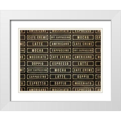 Coffee Drink Wall White Modern Wood Framed Art Print with Double Matting by OnRei