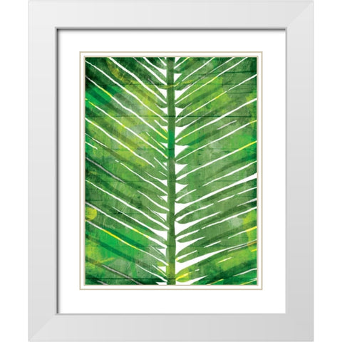 Watercolor Palms Mate White Modern Wood Framed Art Print with Double Matting by OnRei