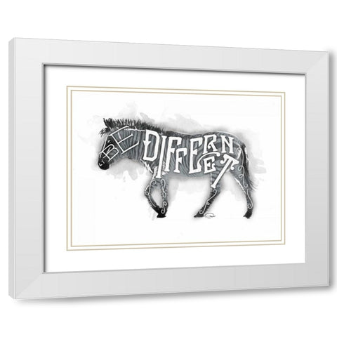 Be Different White Modern Wood Framed Art Print with Double Matting by OnRei