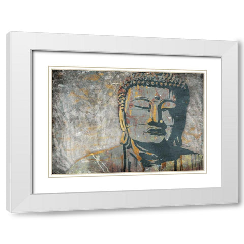 Find Serenity White Modern Wood Framed Art Print with Double Matting by OnRei