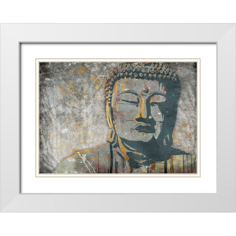 Find Serenity White Modern Wood Framed Art Print with Double Matting by OnRei