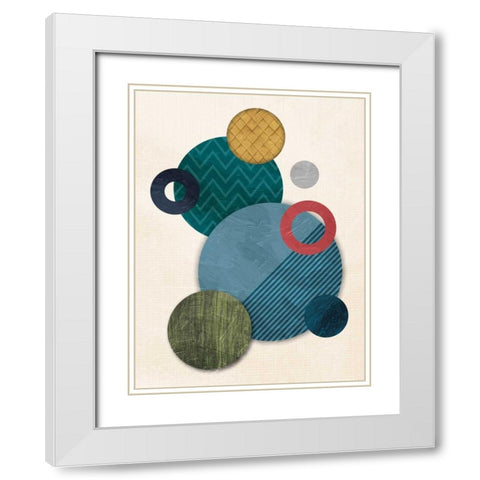 Circular Convention White Modern Wood Framed Art Print with Double Matting by OnRei