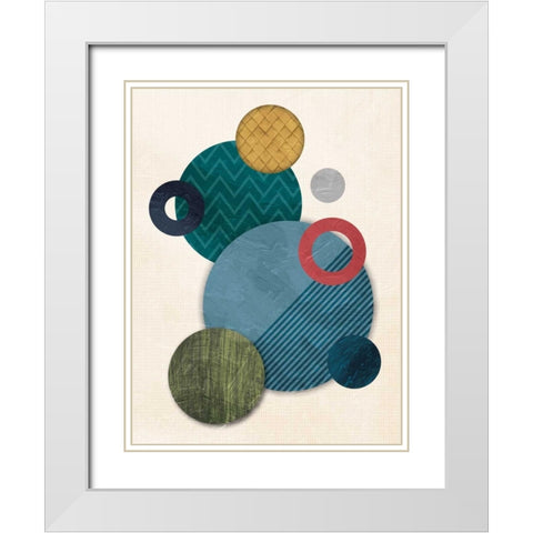 Circular Convention White Modern Wood Framed Art Print with Double Matting by OnRei