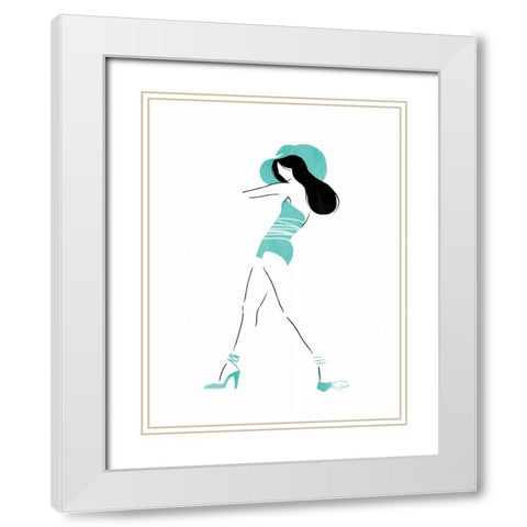 Work It White Modern Wood Framed Art Print with Double Matting by OnRei