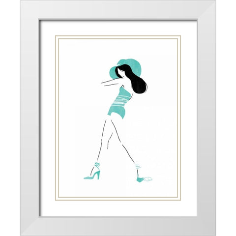 Work It White Modern Wood Framed Art Print with Double Matting by OnRei