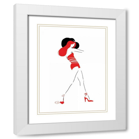 Work It Too White Modern Wood Framed Art Print with Double Matting by OnRei