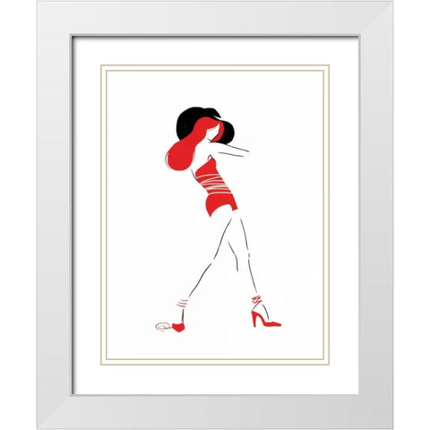 Work It Too White Modern Wood Framed Art Print with Double Matting by OnRei