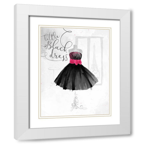 Little Black Dress White Modern Wood Framed Art Print with Double Matting by OnRei