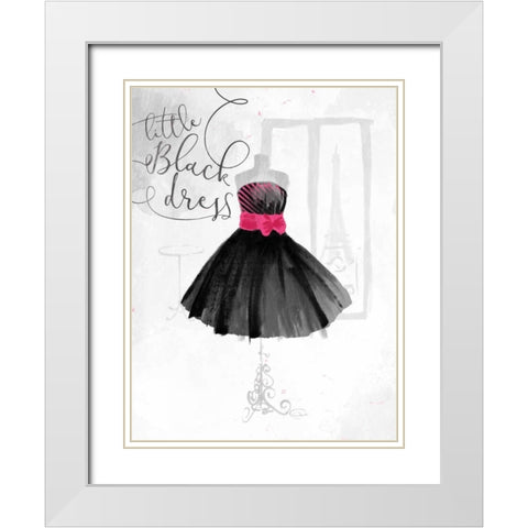 Little Black Dress White Modern Wood Framed Art Print with Double Matting by OnRei