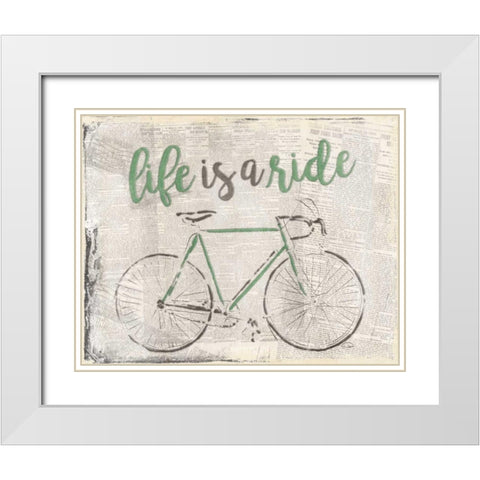 Is A Ride White Modern Wood Framed Art Print with Double Matting by OnRei