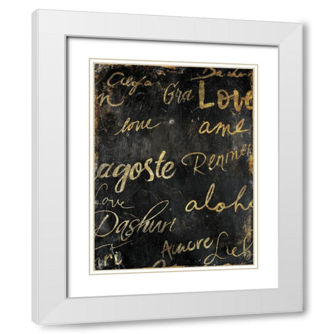 Language Of Love White Modern Wood Framed Art Print with Double Matting by OnRei