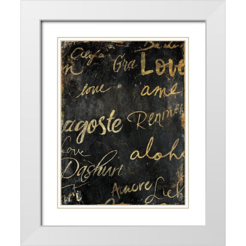 Language Of Love White Modern Wood Framed Art Print with Double Matting by OnRei