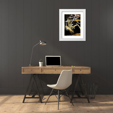 Distraction White Modern Wood Framed Art Print with Double Matting by OnRei