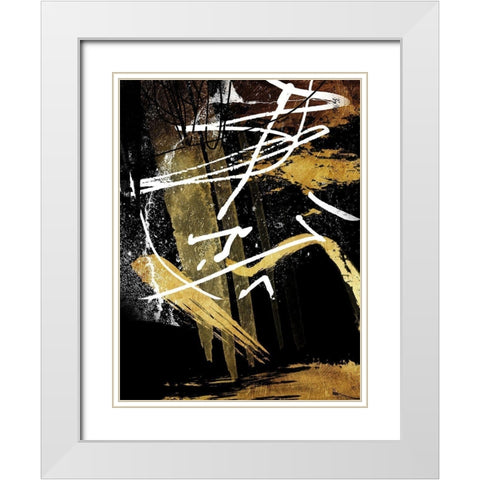 Distraction White Modern Wood Framed Art Print with Double Matting by OnRei