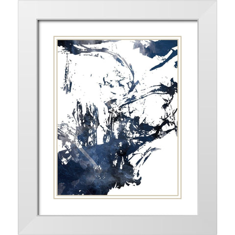 Blue Jay Mix White Modern Wood Framed Art Print with Double Matting by On Rei