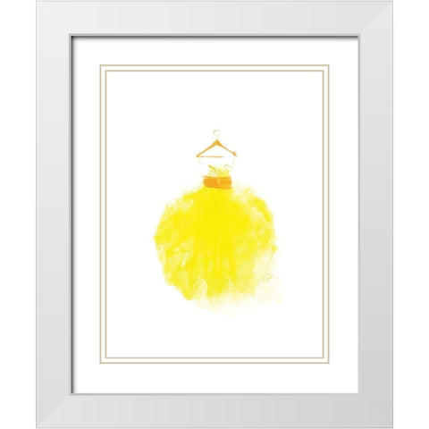 Puffy dress Three White Modern Wood Framed Art Print with Double Matting by OnRei