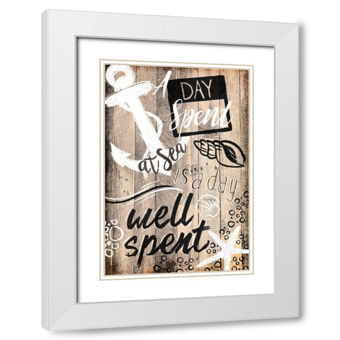 A Day At Sea White Modern Wood Framed Art Print with Double Matting by OnRei