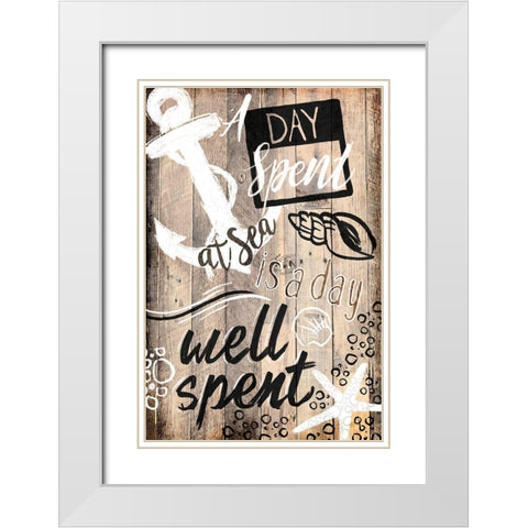 A Day At Sea White Modern Wood Framed Art Print with Double Matting by OnRei