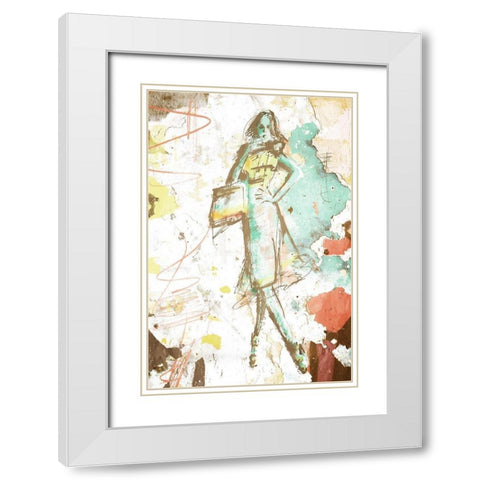 Fashion On The Wall White Modern Wood Framed Art Print with Double Matting by OnRei