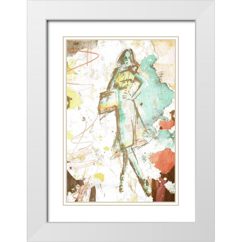 Fashion On The Wall White Modern Wood Framed Art Print with Double Matting by OnRei