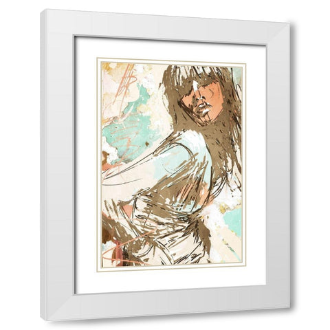 Fashion Push White Modern Wood Framed Art Print with Double Matting by OnRei