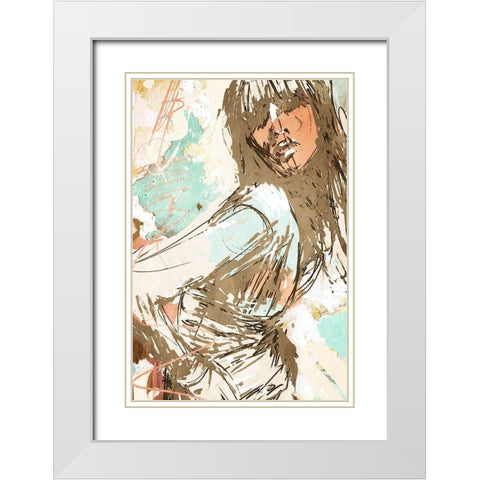 Fashion Push White Modern Wood Framed Art Print with Double Matting by OnRei