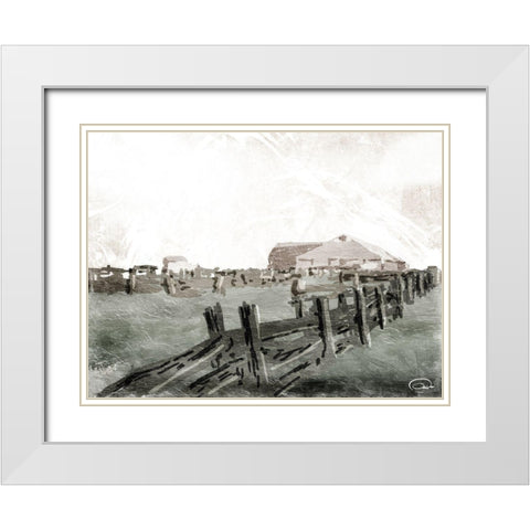 Farm Day White Modern Wood Framed Art Print with Double Matting by OnRei