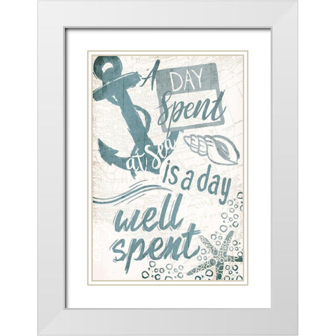 A Day At Sea White Modern Wood Framed Art Print with Double Matting by OnRei