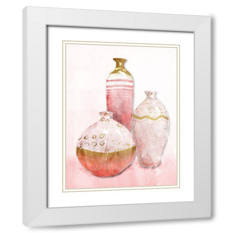 Blush Vessels White Modern Wood Framed Art Print with Double Matting by OnRei