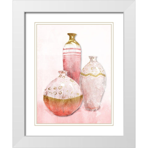 Blush Vessels White Modern Wood Framed Art Print with Double Matting by OnRei