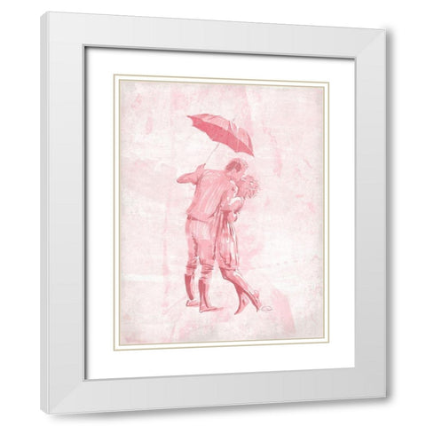 Kiss In The Blush White Modern Wood Framed Art Print with Double Matting by OnRei