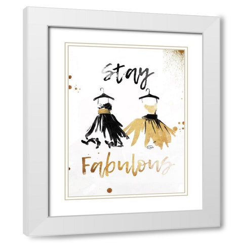 Stay Gold White Modern Wood Framed Art Print with Double Matting by OnRei