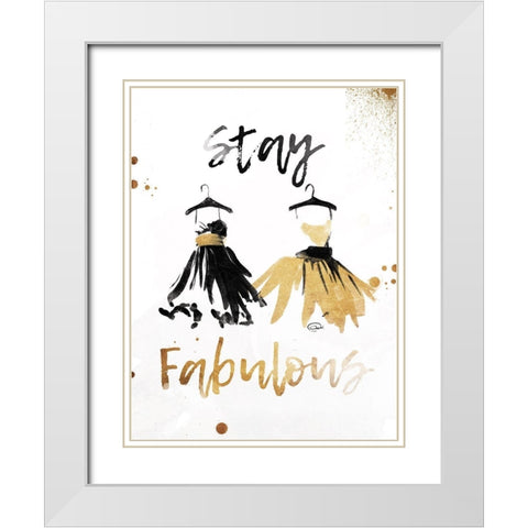 Stay Gold White Modern Wood Framed Art Print with Double Matting by OnRei