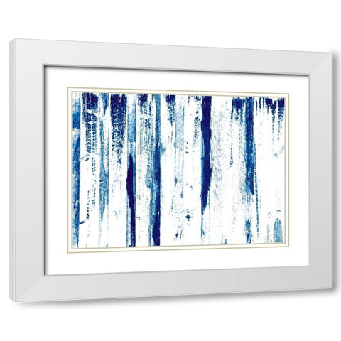 Blue Tears White Modern Wood Framed Art Print with Double Matting by OnRei