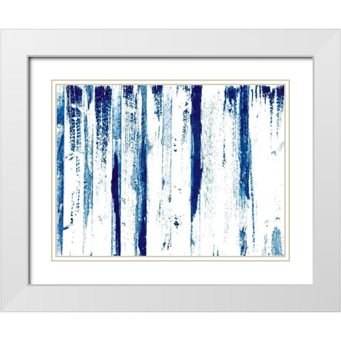 Blue Tears White Modern Wood Framed Art Print with Double Matting by OnRei