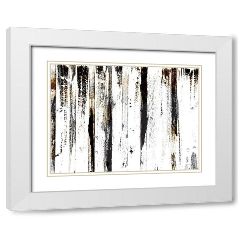 Gold Black Woods White Modern Wood Framed Art Print with Double Matting by OnRei