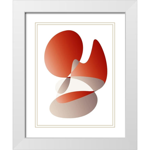 Self Reflection White Modern Wood Framed Art Print with Double Matting by OnRei