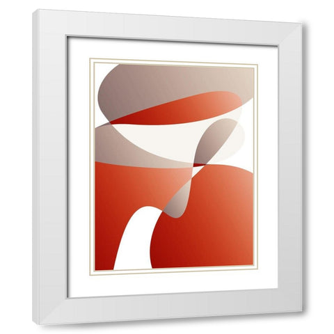 Self Reflection Mate White Modern Wood Framed Art Print with Double Matting by OnRei