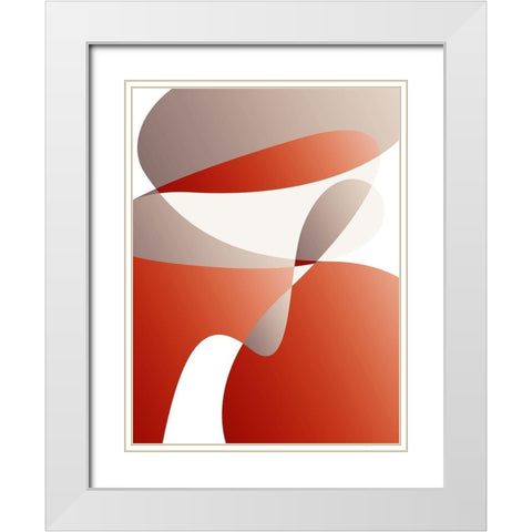 Self Reflection Mate White Modern Wood Framed Art Print with Double Matting by OnRei